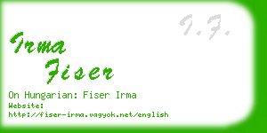 irma fiser business card